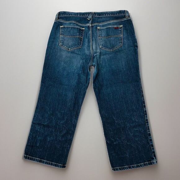 TOMMY HILFIGER Jeans Womens 36X24 Hipster Boot Whiskered Blue Stretch Cropped - Picture 3 of 16